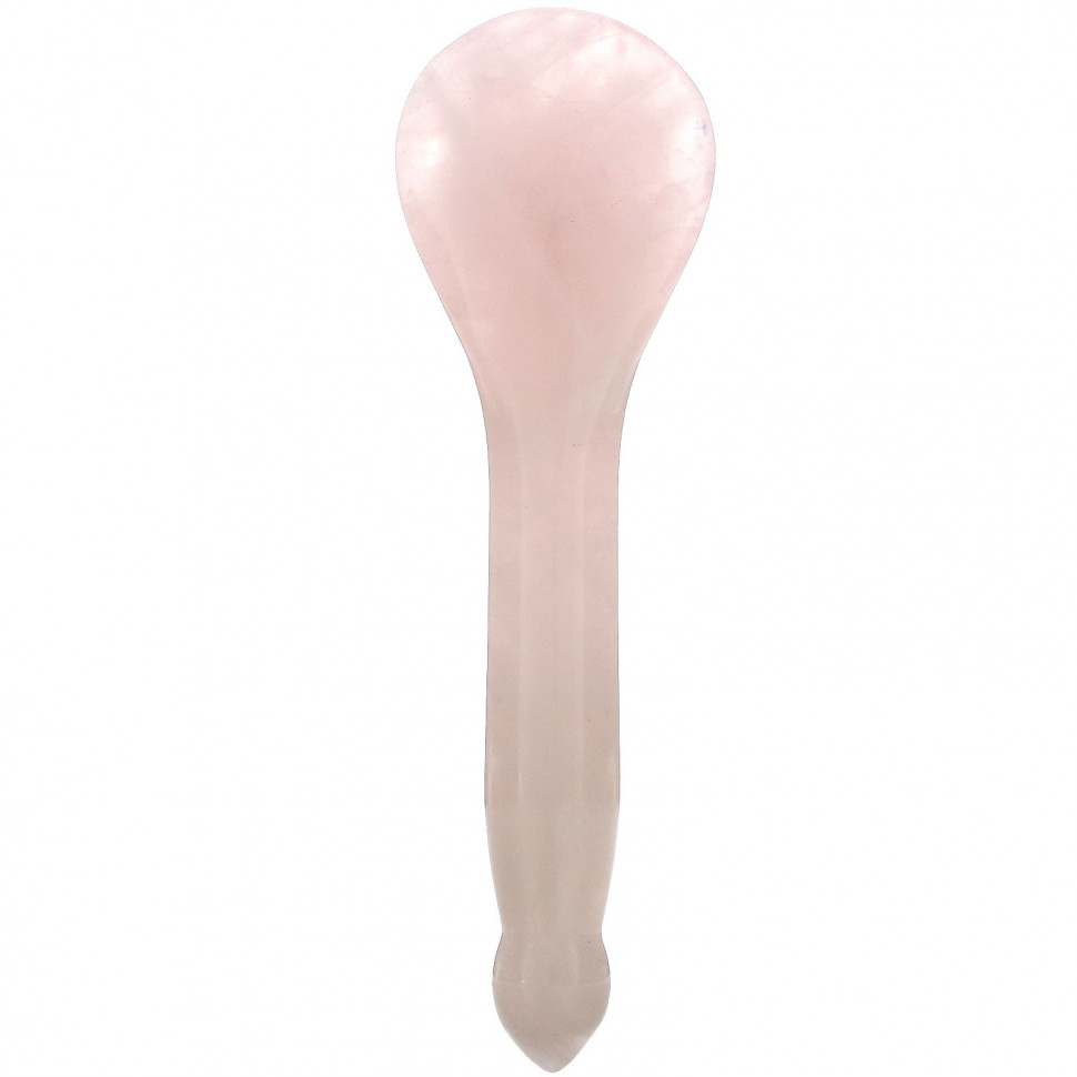 Mount Lai, Ложка для акупрессуры с розовым кварцем, гуа-ша, 1 шт.