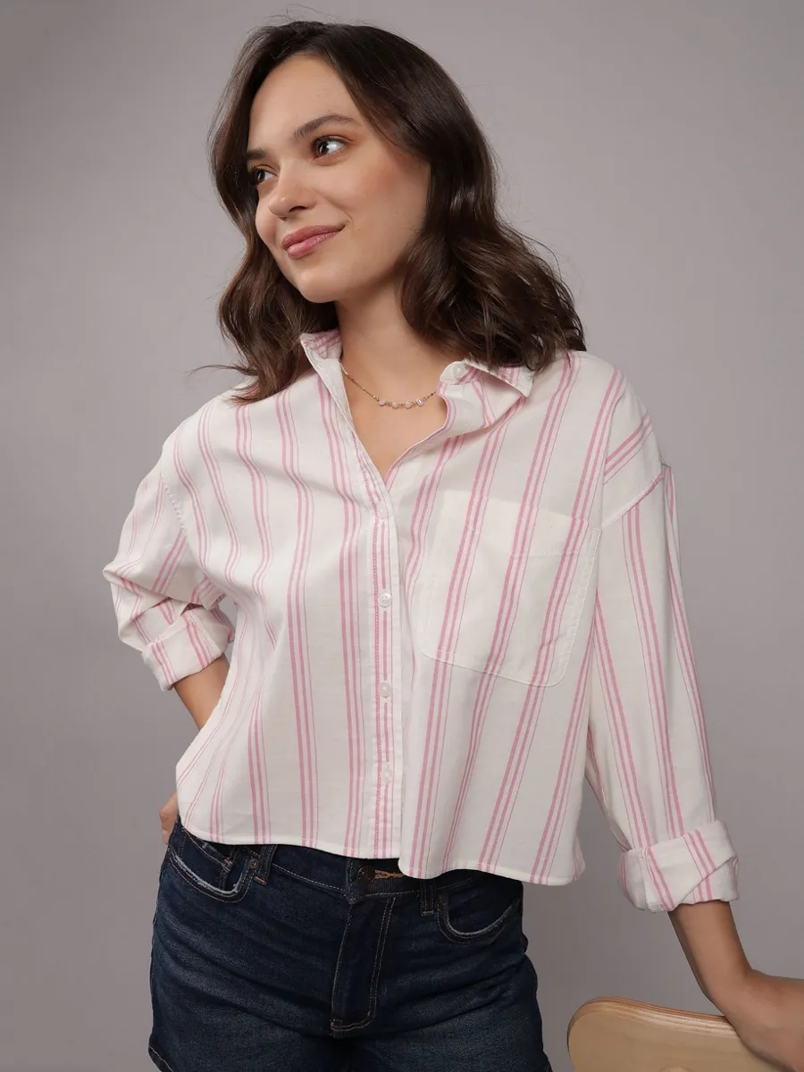 AMERICAN EAGLE WOMEN CORE ST HEM CROPPED PREP 615 PINK