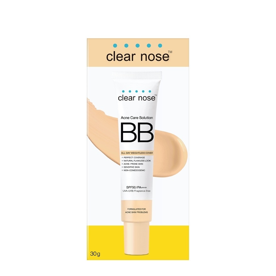 Clear Nose Acne Care Solution BB SPF50 PA+++ 30 G.