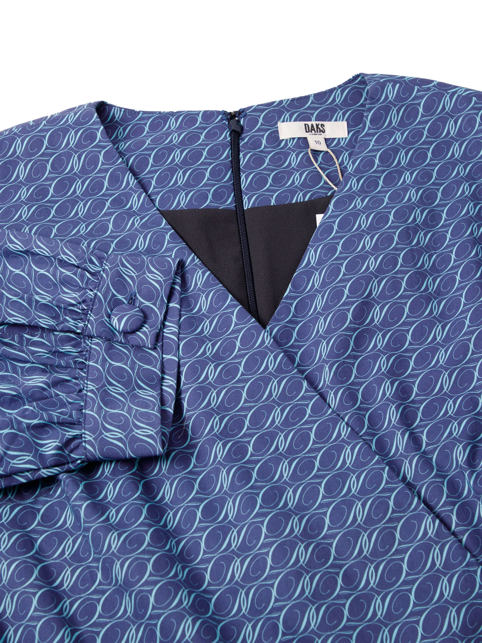 DAKS Women Short  Sleeve Dress Regular Fit Dark Blue