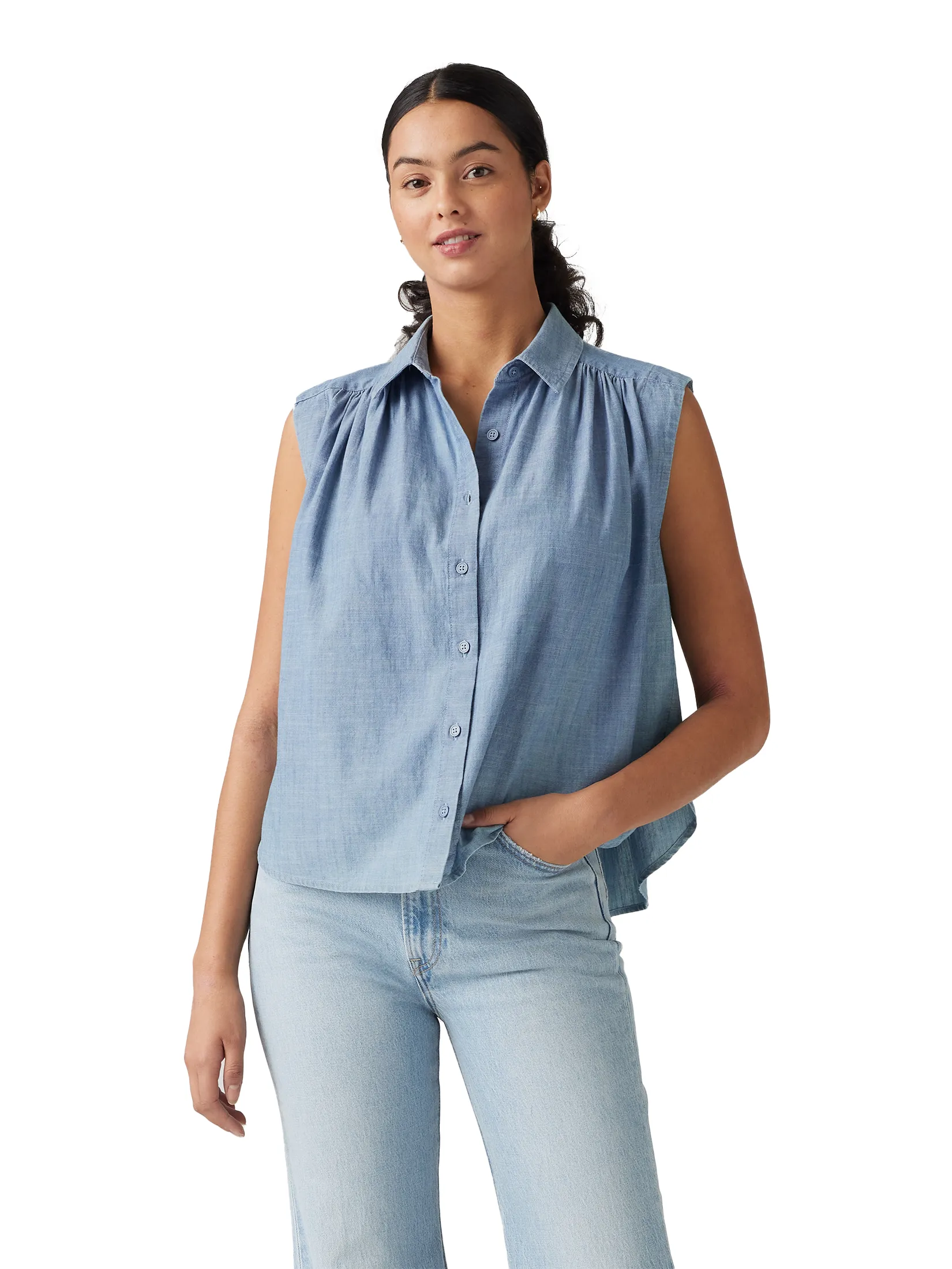 LEVI'S Women's Gracen Blouse  Blue