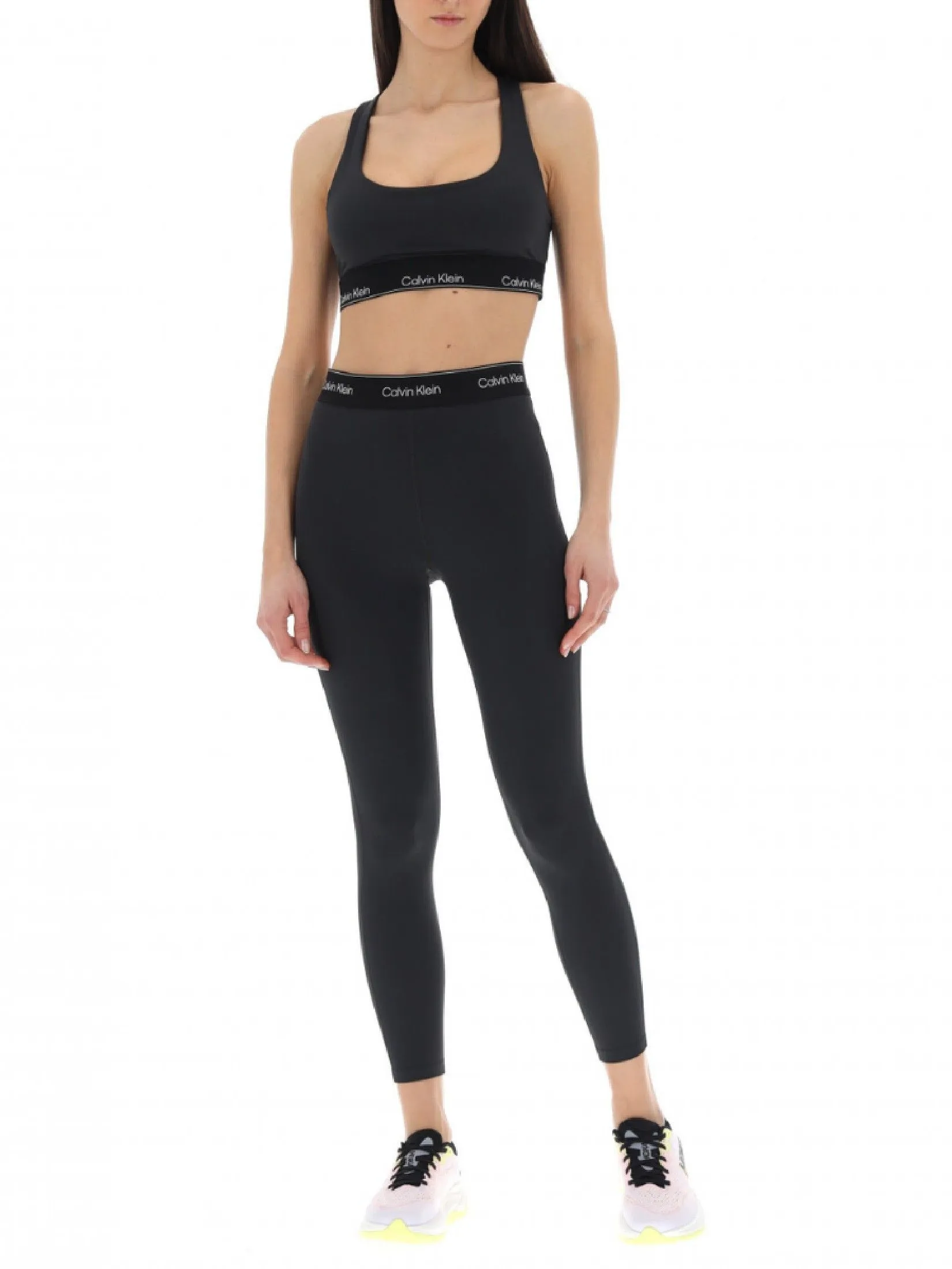 CALVIN KLEIN Women's Modern Sport Medium Impact Sports Bra Black