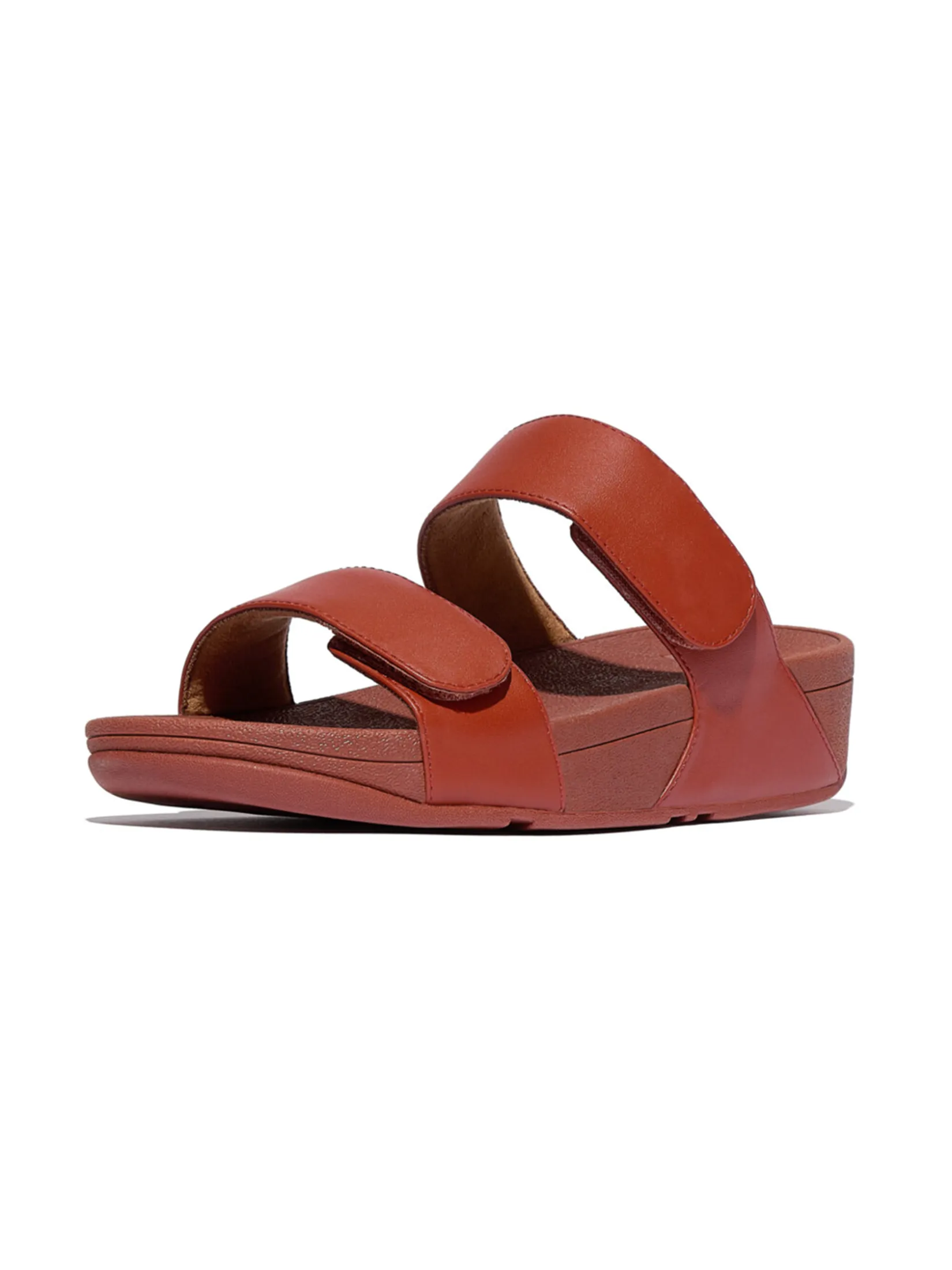 FitFlop™ WOMEN S LULU ADJUSTABLE LEATHER SLIDES BROWN