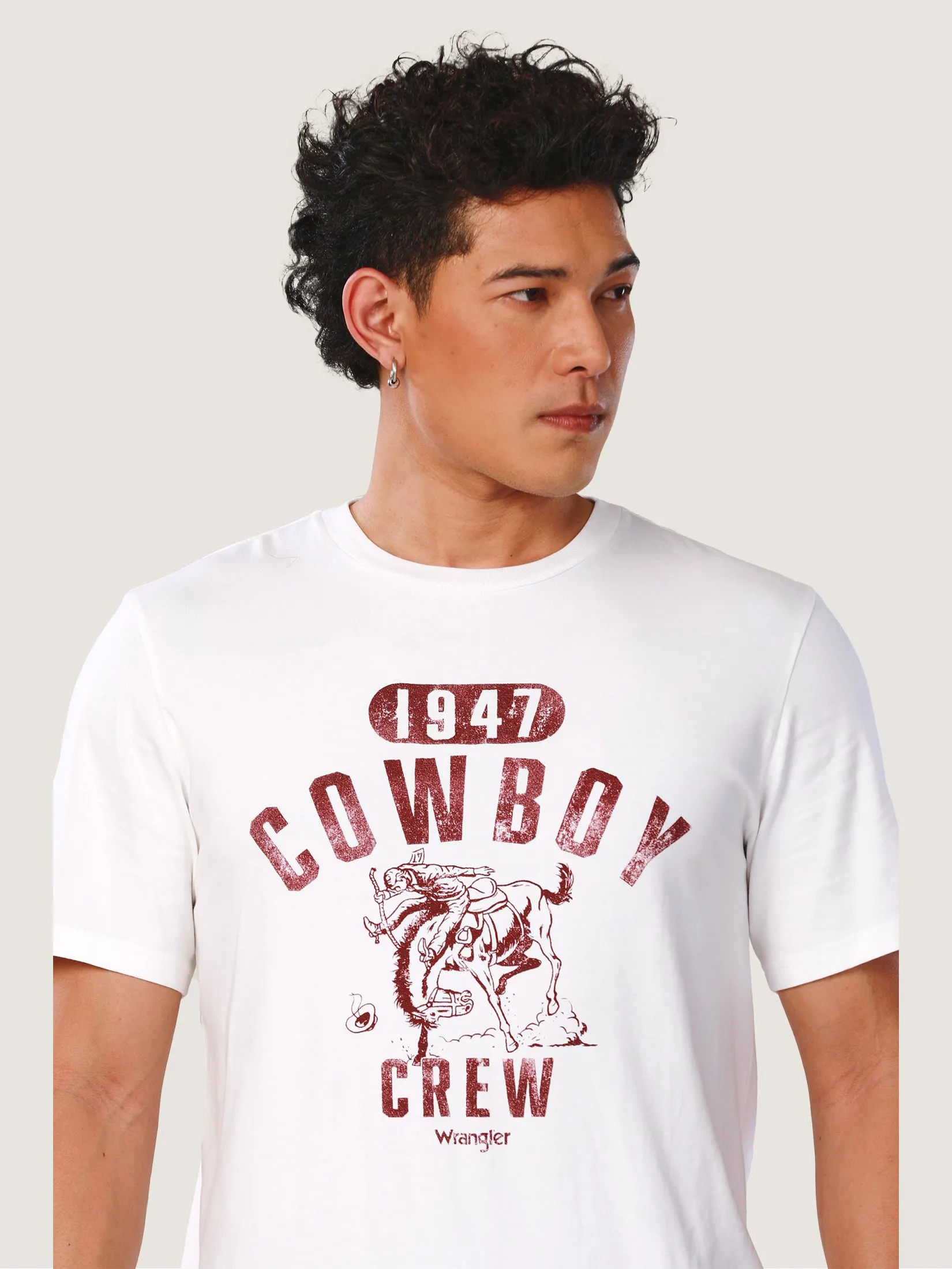 WRANGLER Men's Tee Short Sleeve Everyday with Wrangler Collection Regular Fit White