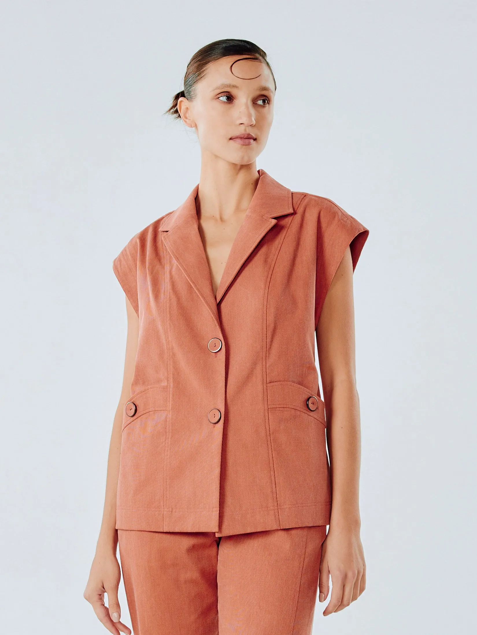 SHAKA Woman Vest Boxy Orange