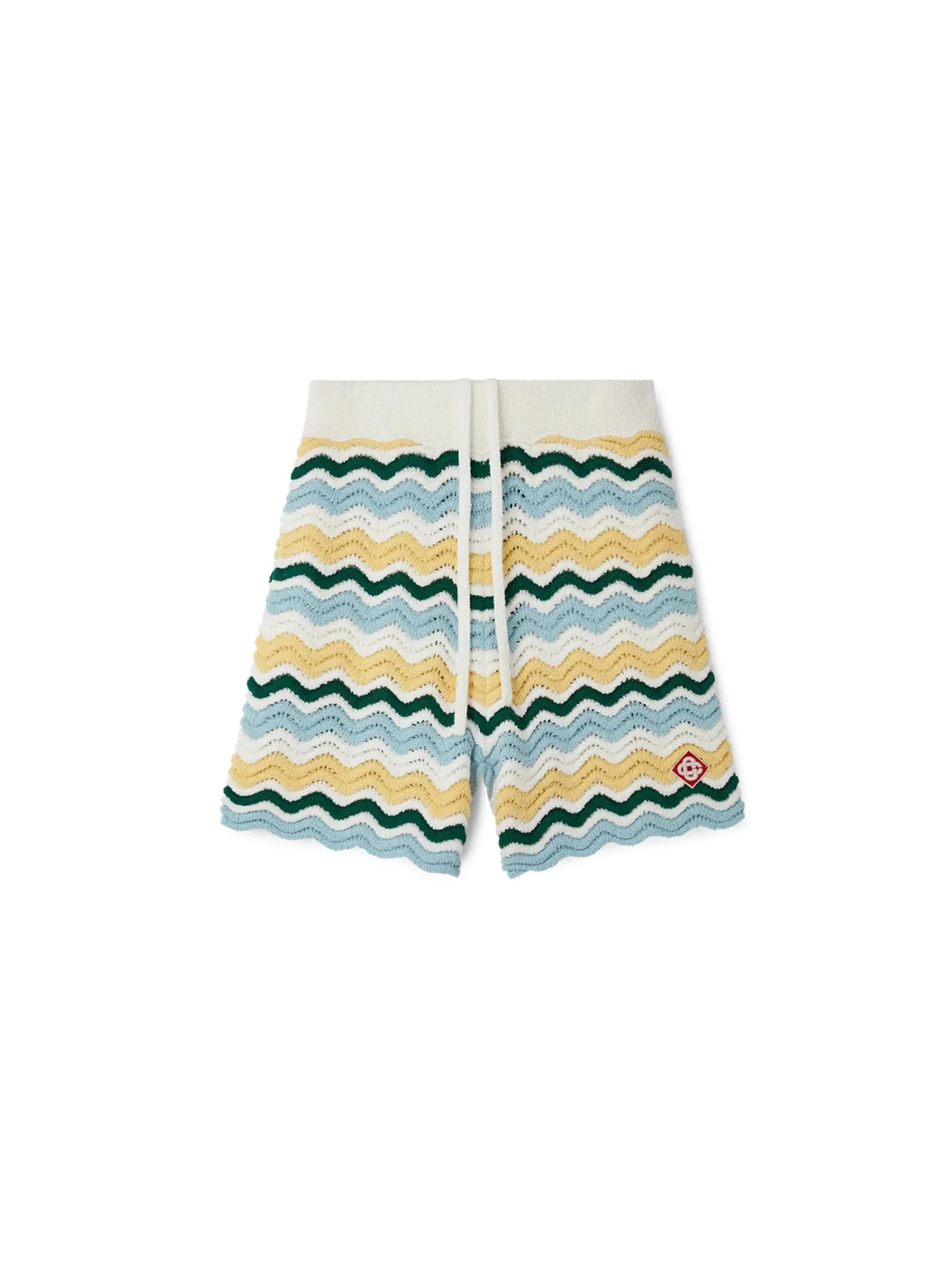 CASABLANCA BOUCLE WAVE SHORTS IN YELLOW/BLUE