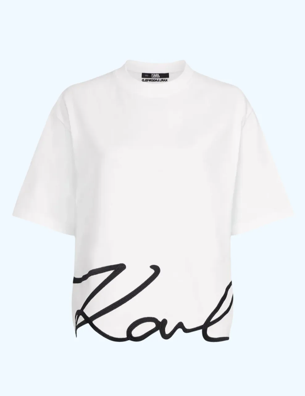 KARL LAGERFELD Karl Signature Hem T-shirt White Size - L