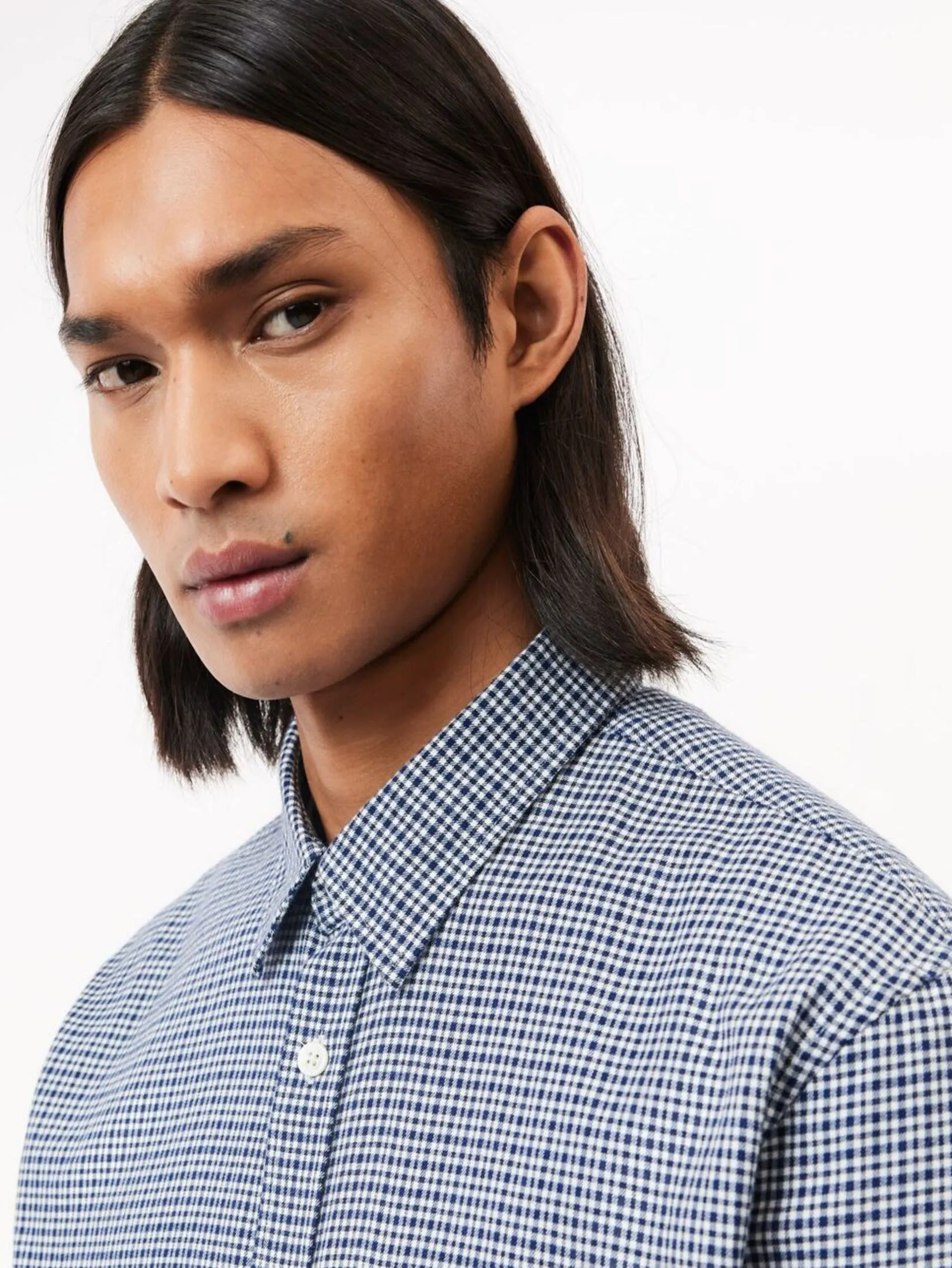 LACOSTE Regular Fit Pocket Front Checked Shirt Blue