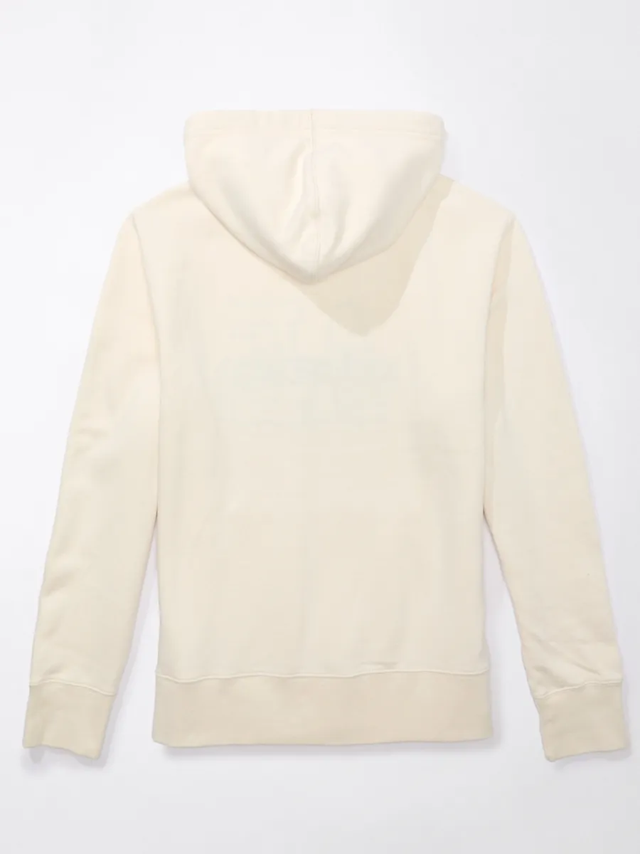 AMERICAN EAGLE MEN 2156 HERITAGE FLEECE 2ND GRAPHIC HOODIE 106 CREAM
