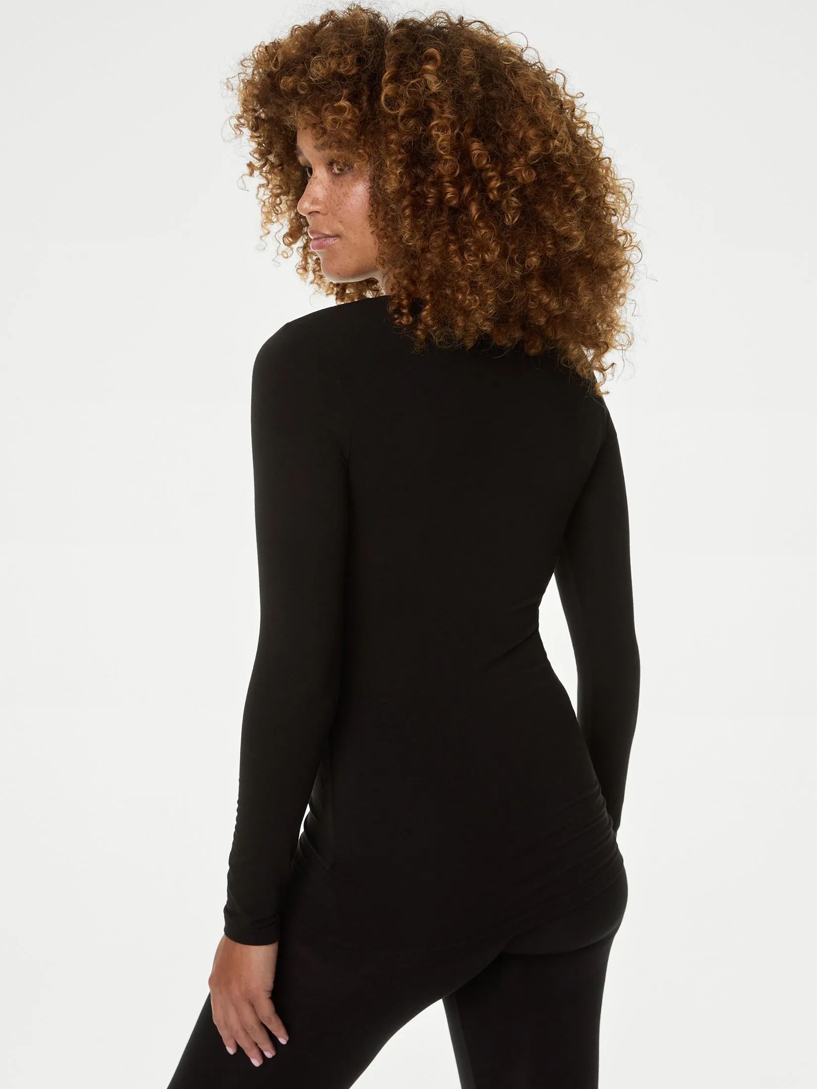 MARKS & SPENCER Women Tops Heatgen Thermal Light Long Sleeve 2pk Black