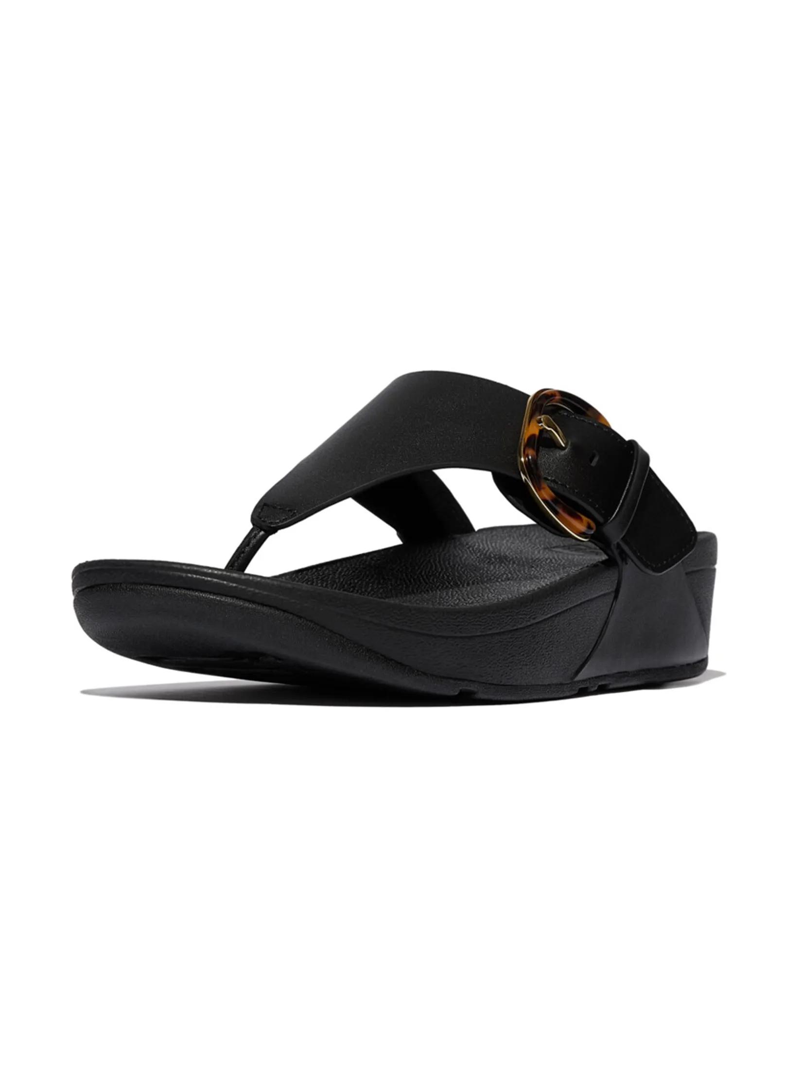 FitFlop™ WOMEN'S LULU RESIN-BUCKLE TOE-POST BLACK