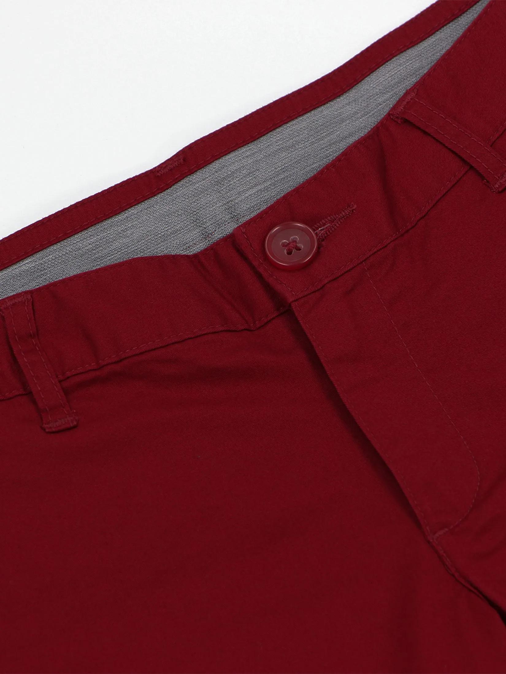 GIORDANO Women's Twill Mid-Rise Slim Fit Pocket Shorts (180 Elastic Waistband) Biking red