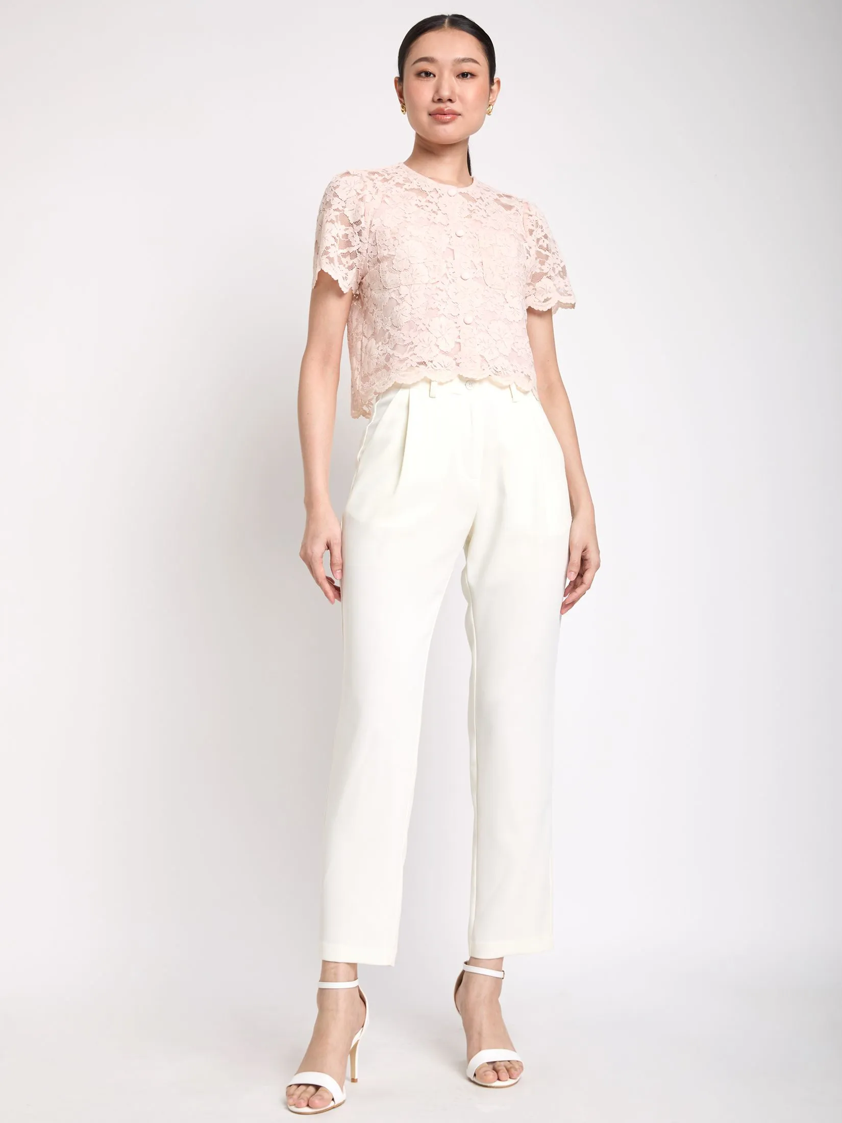 EXPRESSIONS Women Lace Blouse With Pocket Detail