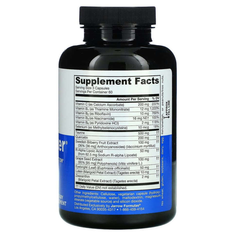 Jarrow Formulas, Vision Optimizer, добавка для зрения, 180 растительных капсул