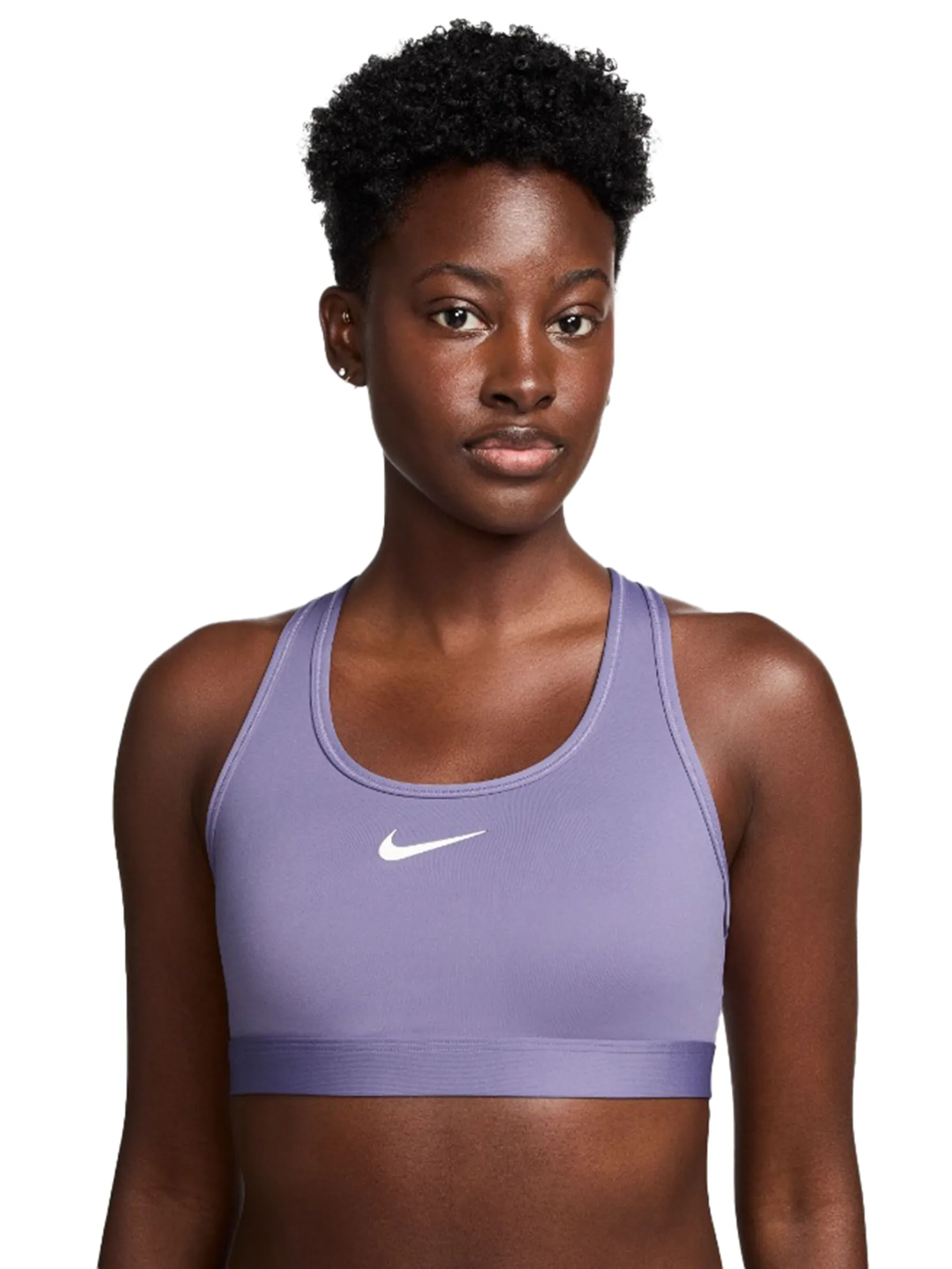 NIKE Women Support Padded Sports Swoosh Medium Dusty Amethyst/White
