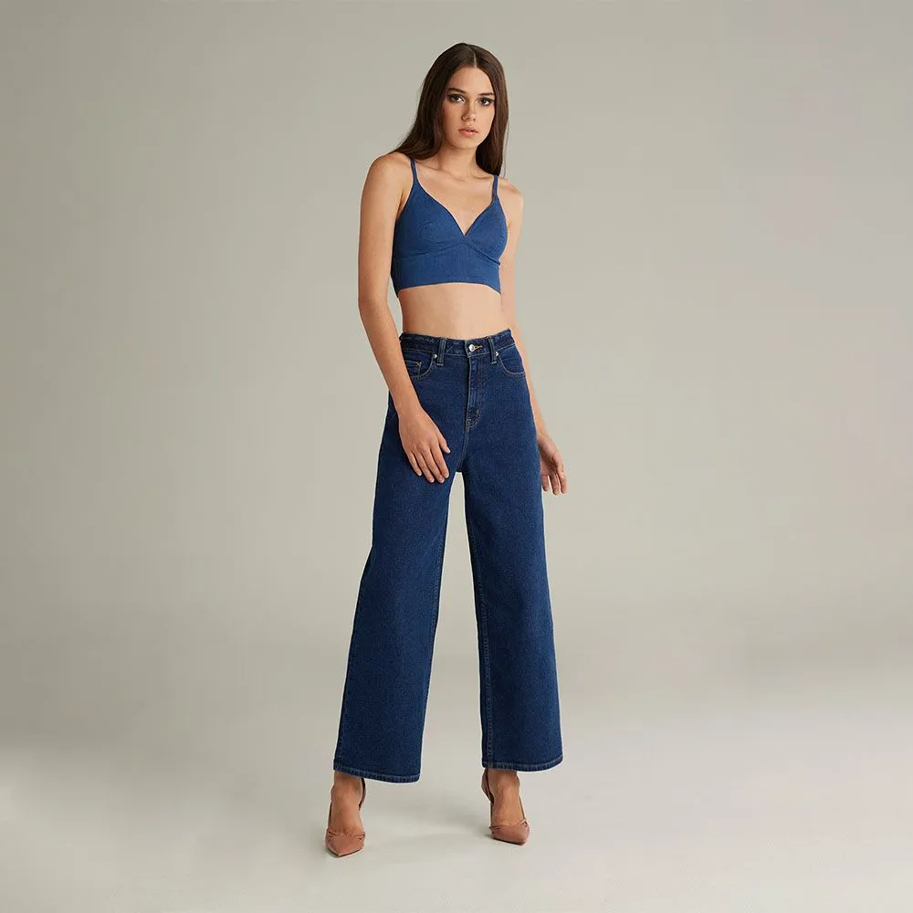 MC JEANS Women's Jeans (Wide Leg) Navy Blue MAWZ157