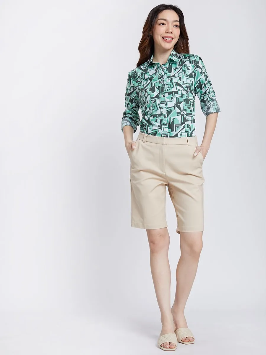 ALUMNUS Women Shirt Long Sleeves Graphic Printed Green