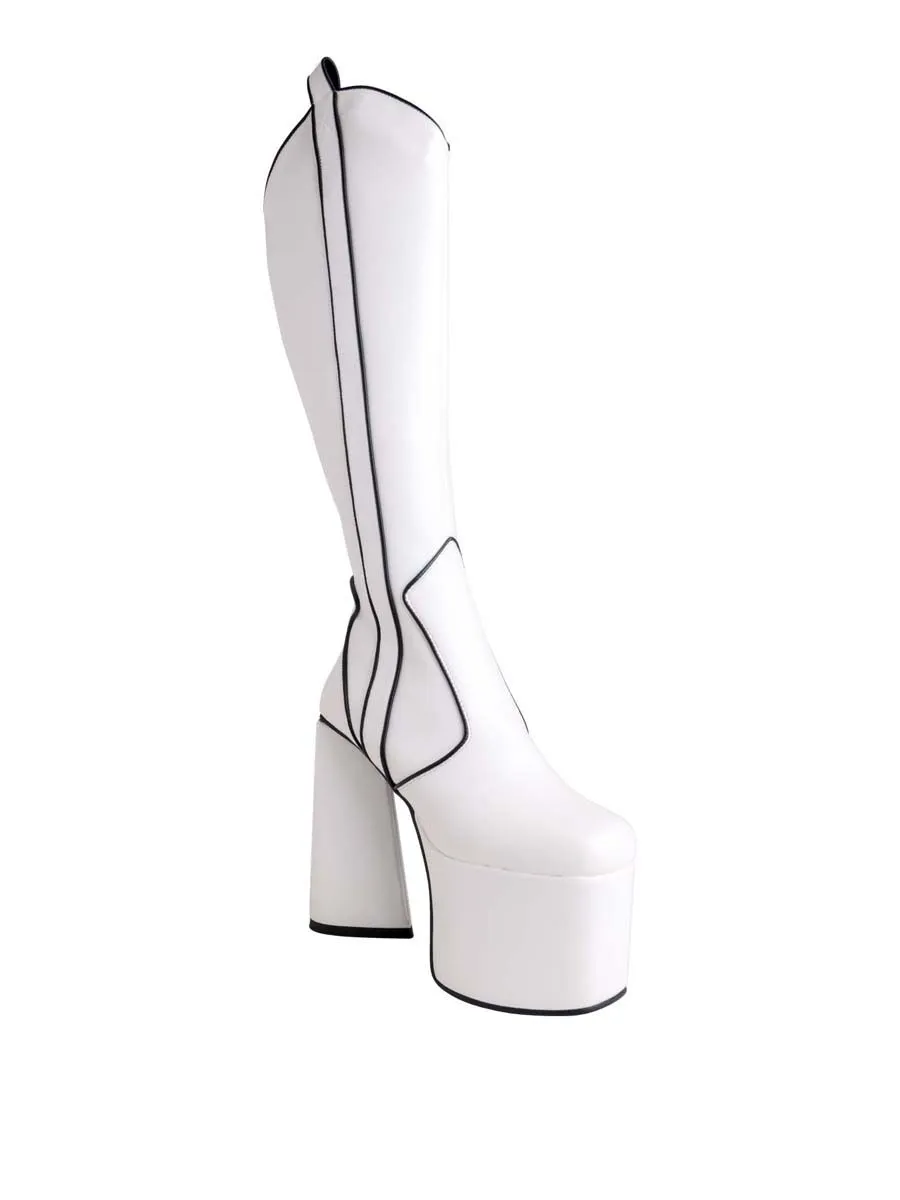 VILLAINS SF LINES Platform Boot WHITE
