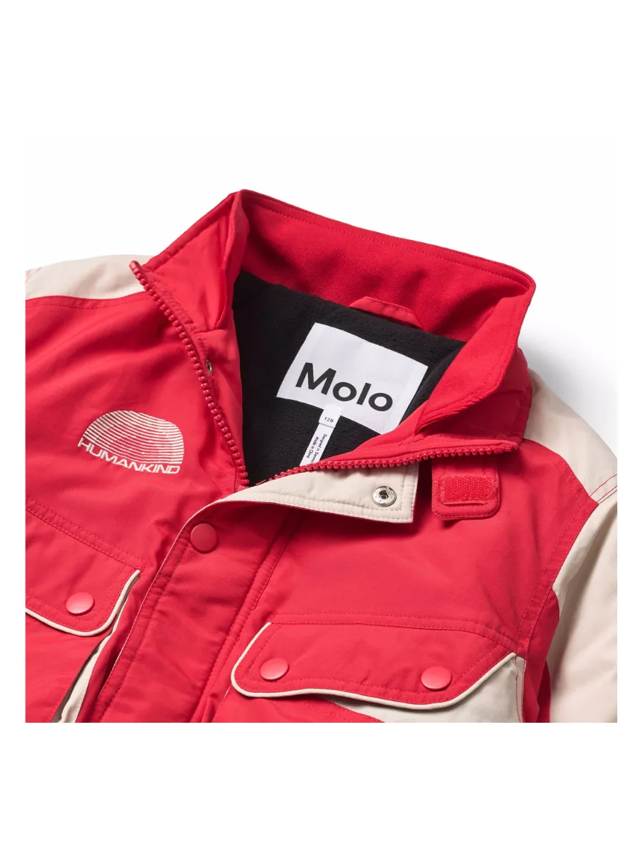 MOLO HEROLD VIVID JACKET RED AND WHITE