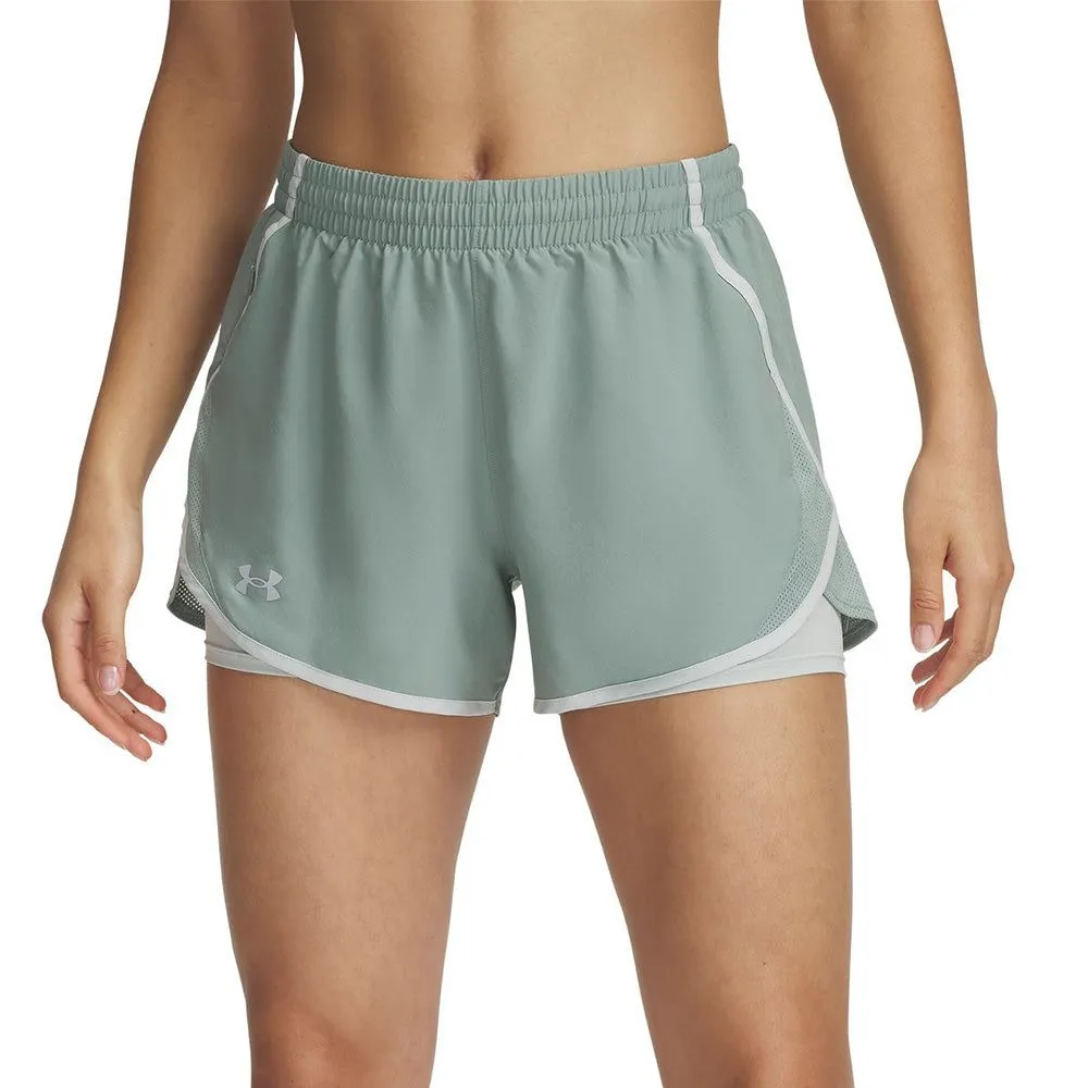 UNDER ARMOUR Women Running Shorts Fly-By 2-in-1 Green - UN127AP546EITH