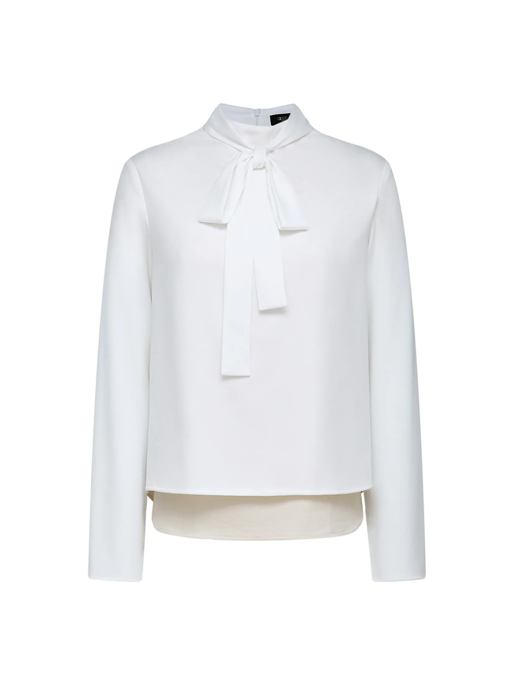G2000 Women Clothing Crepe Colour Block Stand Long Sleeve Collar Blouse Regular Fit - Off-White Size - 34 EU
