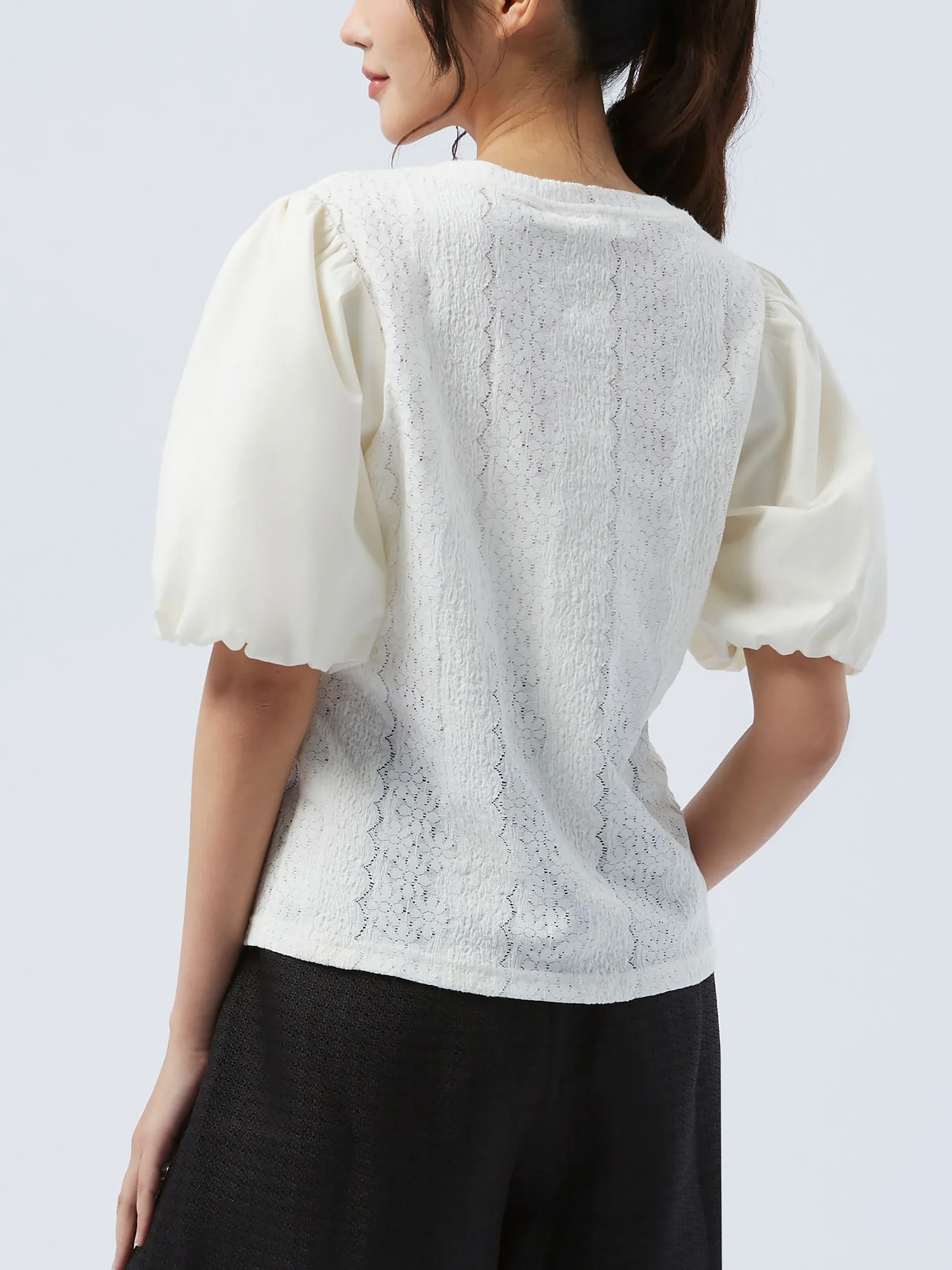 EP Fancy Knit Tops Woman Ivory