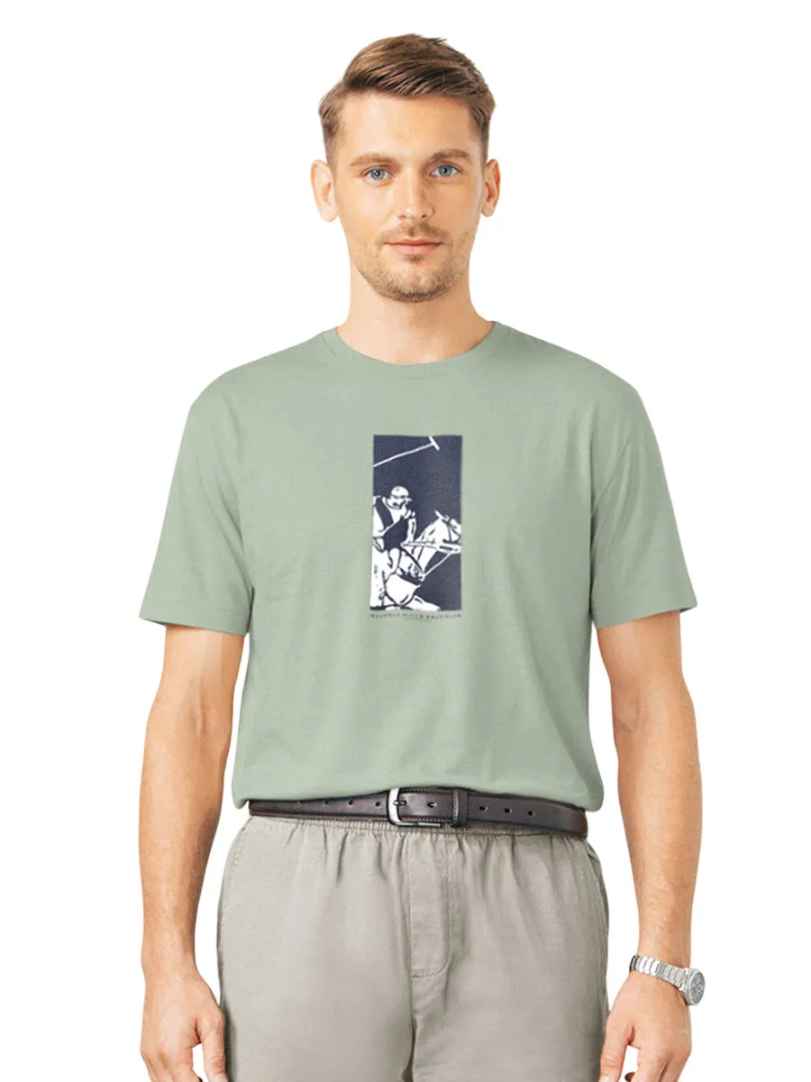 BEVERLY HILLS POLO CLUB Green Unisex T-Shirt REGULAR-FIT Model BNSR364 Size - L