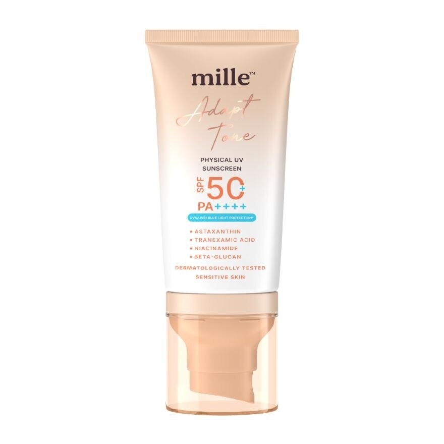 Mille Adapt Tone Physical UV Sunscreen SPF50+ PA++++ 40g.