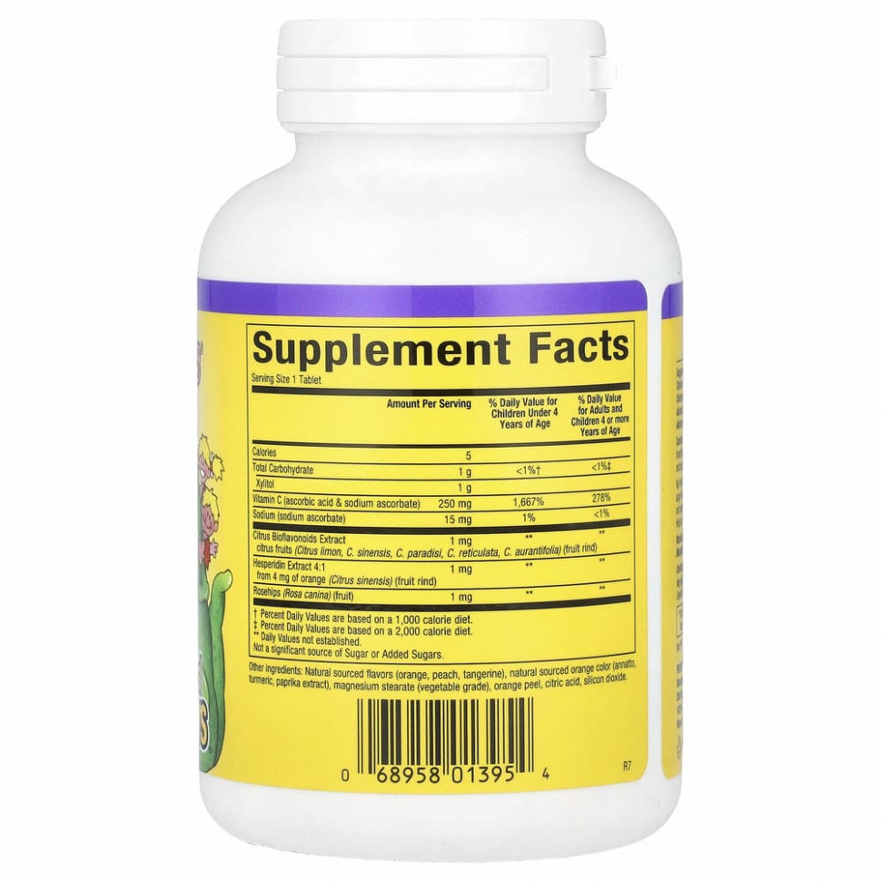 Natural Factors, Big Friends, жевательный витамин C, апельсиновый вкус, 250 мг, 90 жевательных таблеток