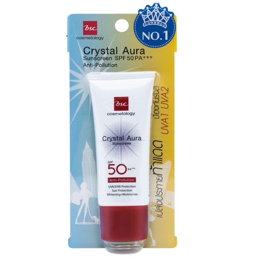BSC Crystal Aura Sunscreen Anti-Pollution SPF50 PA+++ 25g.