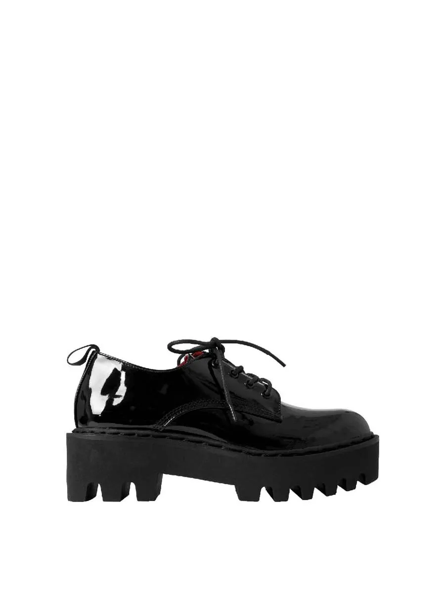 VILLAINS SF YESE Women s Platform Oxfords BLACK PATENT