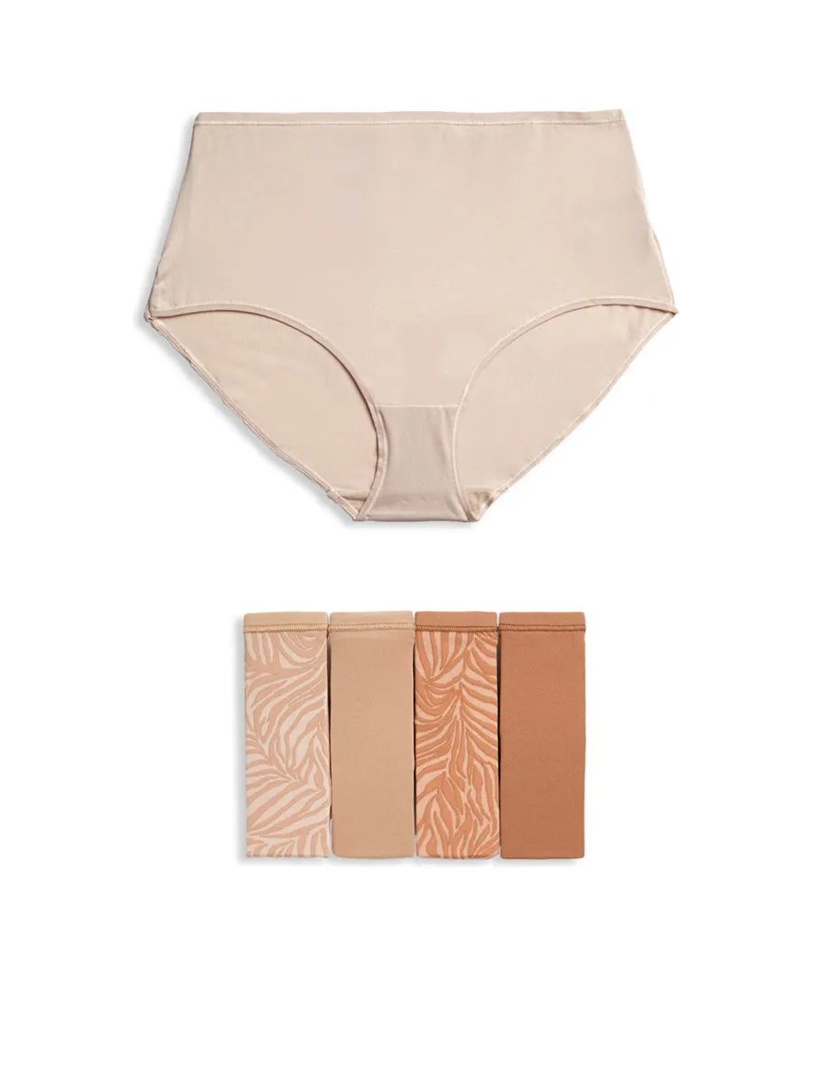 MARKS & SPENCER Women Full Briefs Microfibre No VPL 5pk Multi-Color