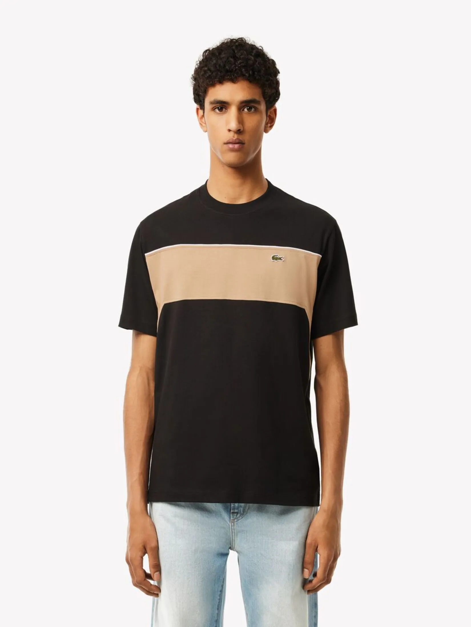 LACOSTE Cotton Colour-Block T-shirt Black