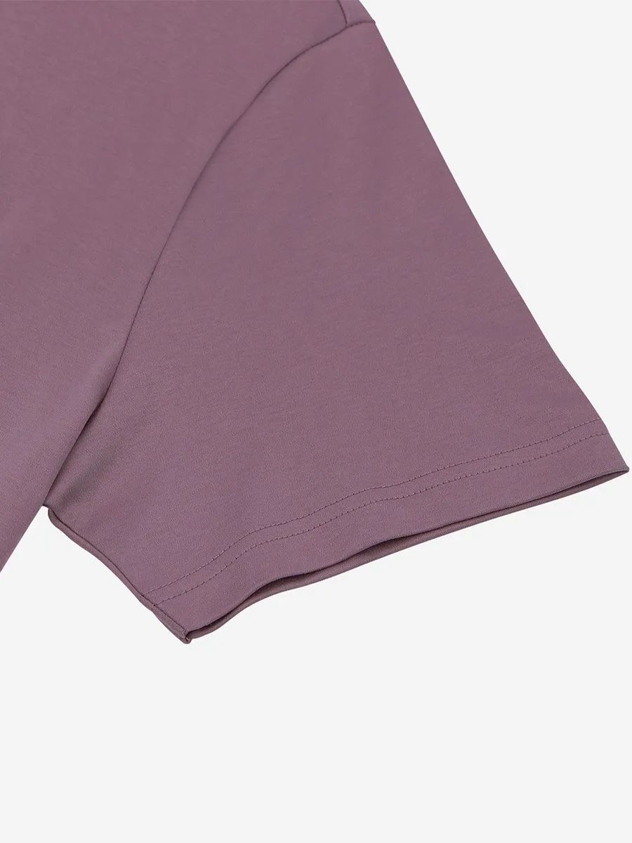 GIORDANO Men's Interlock Smart Tee (Liquid Touch) Wisful Mauve Purple