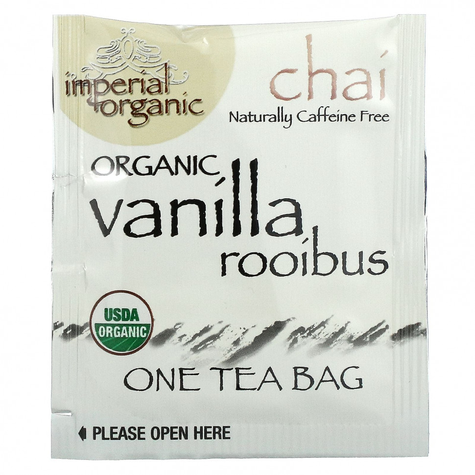 Uncle Lee's Tea, Императорский органический ванильный чай с ройбушем, без кофеина, 18 чайных пакетиков, 1,14 унции (32,4 г)