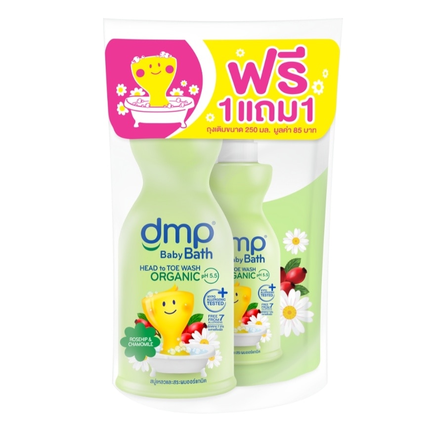DMP Body Bath Rose Hip Chamomile Organic PH 5.5 450 Ml.+Refill 250 Ml.