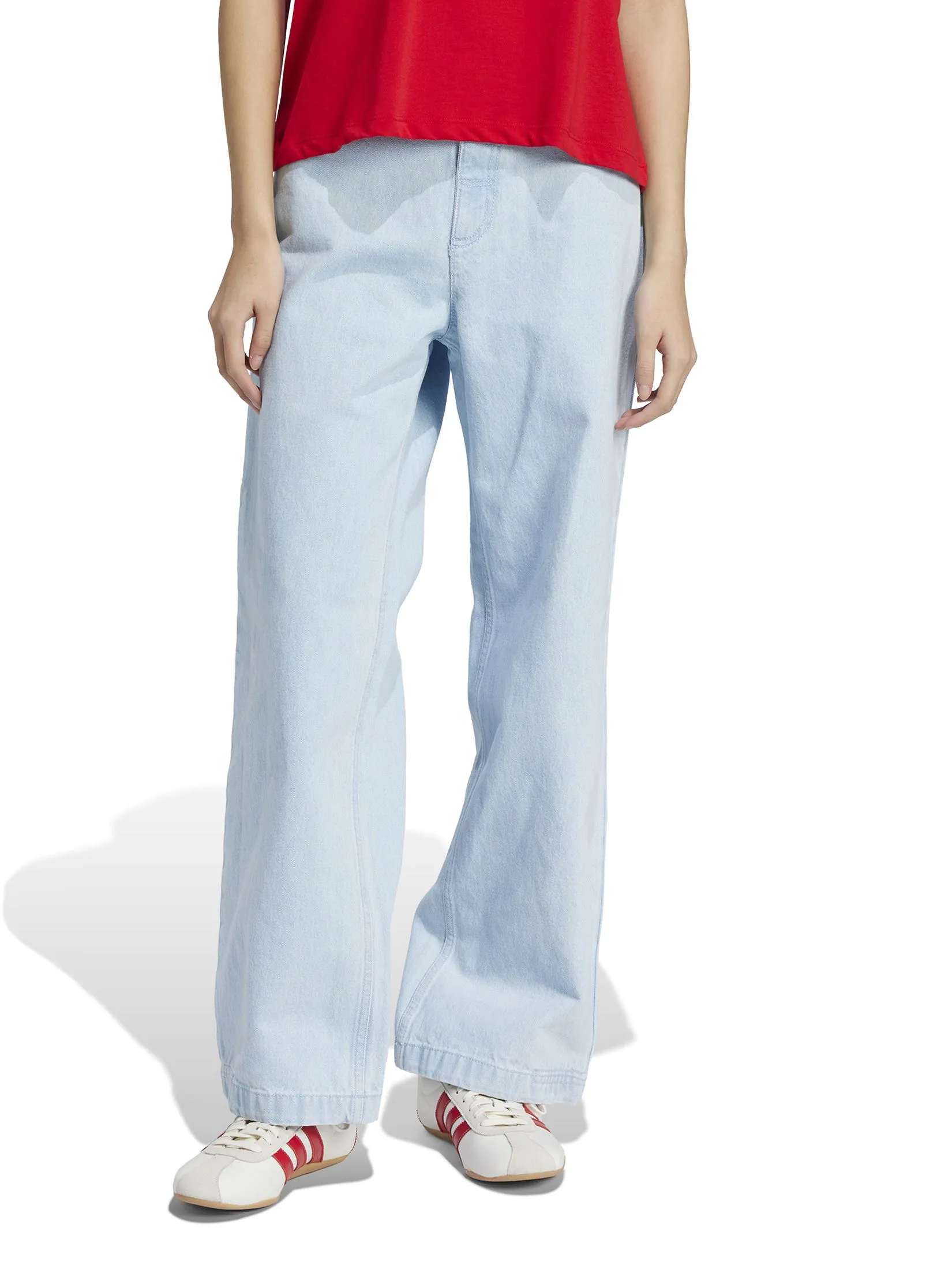 ADIDAS Women Denim Joggers Premium Essentials Light Denim