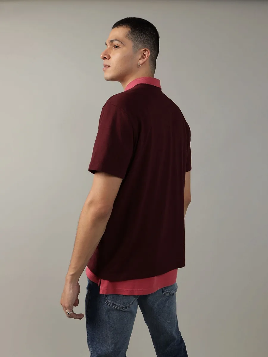 AMERICAN EAGLE MEN G SS SP2 SET IN TEE- PC DYE + SERIOUSLY SOFT WASH 600 RED