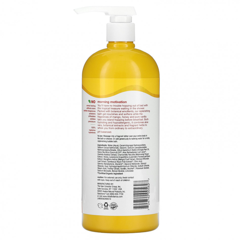 Alba Botanica, Very Emollient, гель для душа и ванны, манго с медом, 946 мл (32 жидк. унции)