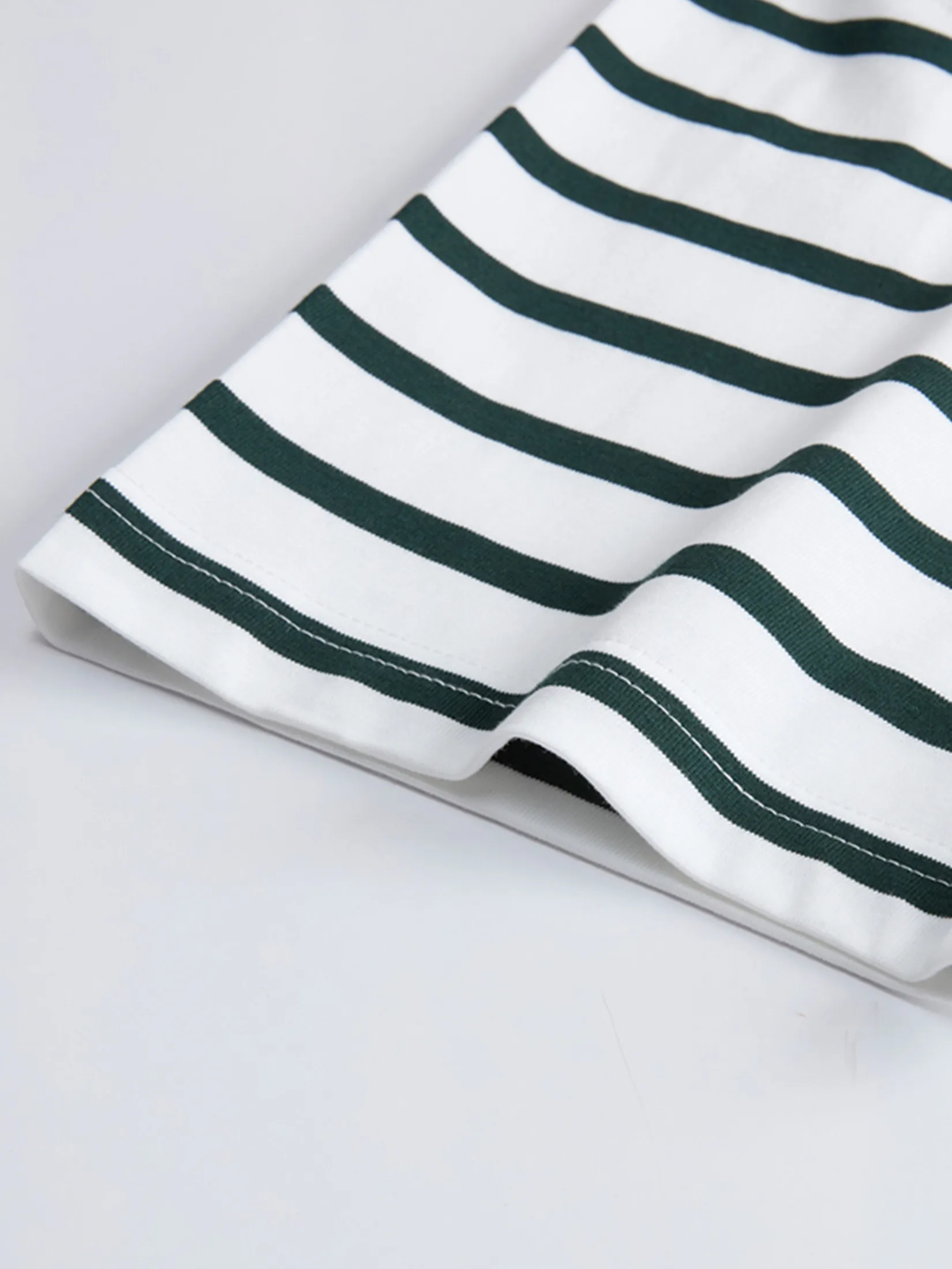 GIORDANO Men s Online Exclusive Timeless Comfort Striped T-shirt (Korea) White x Green