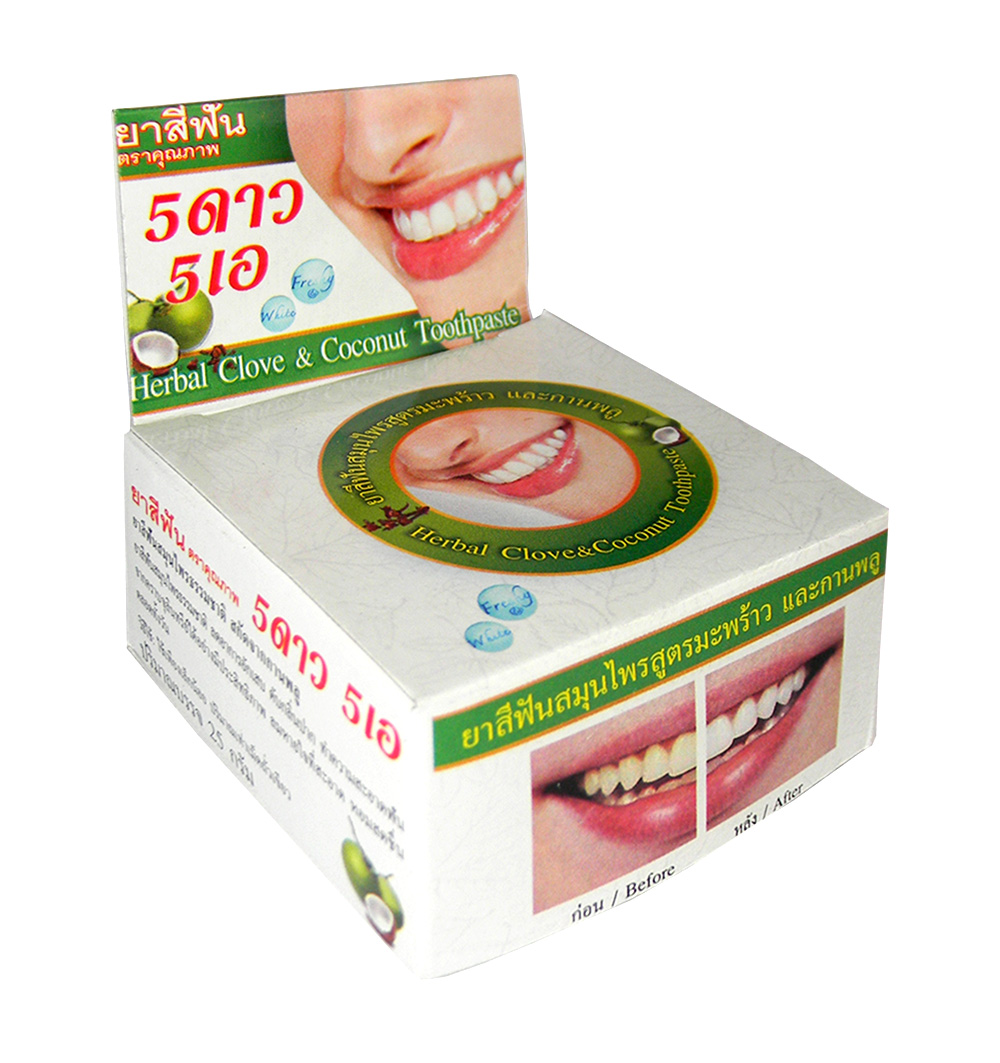 Круглая Зубная паста 5Star с кокосом 25 гр