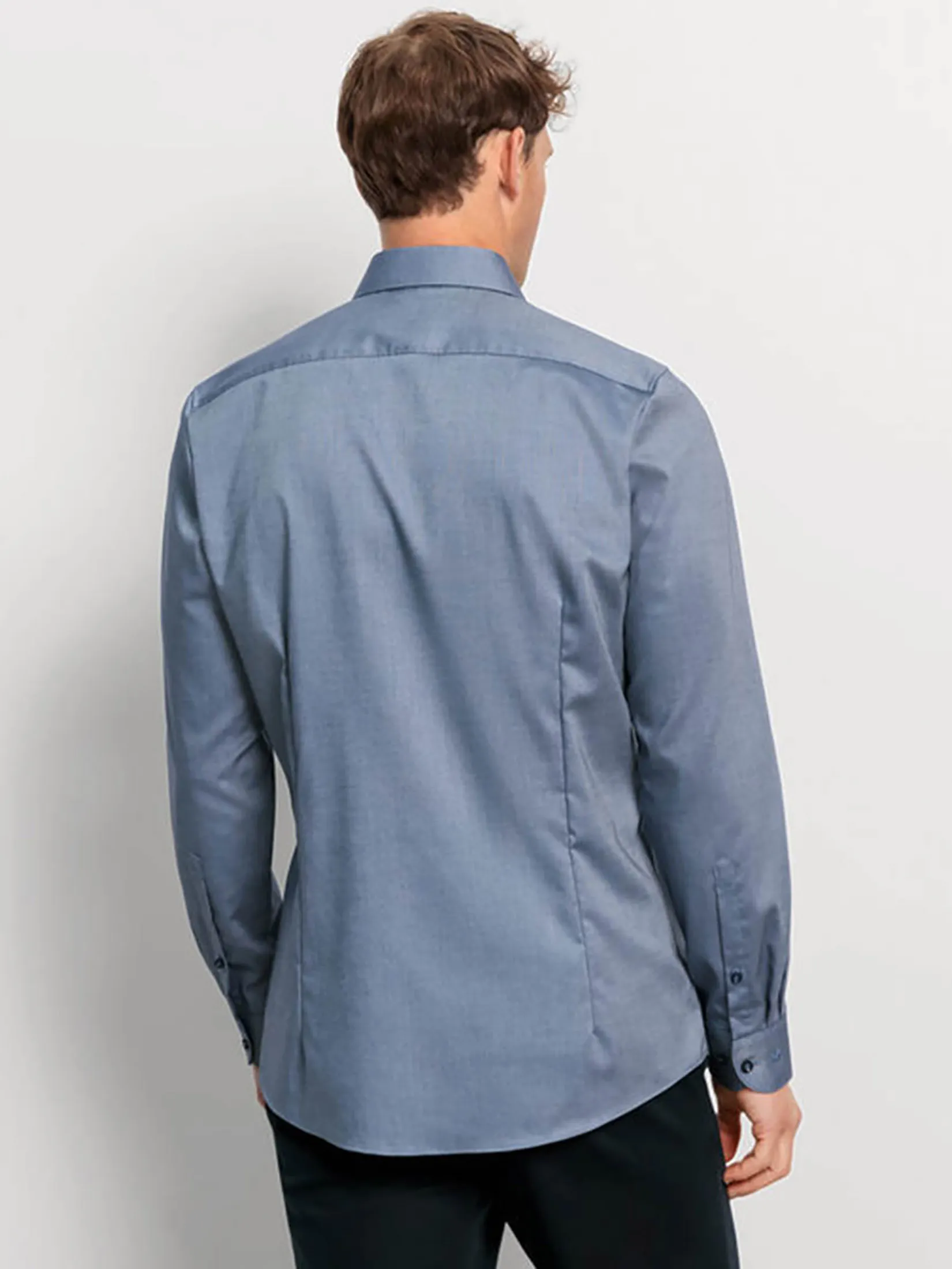 OLYMP MEN SHIRT LONG SLEEVES BUSINESS SHIRT BODY FIT MARINE