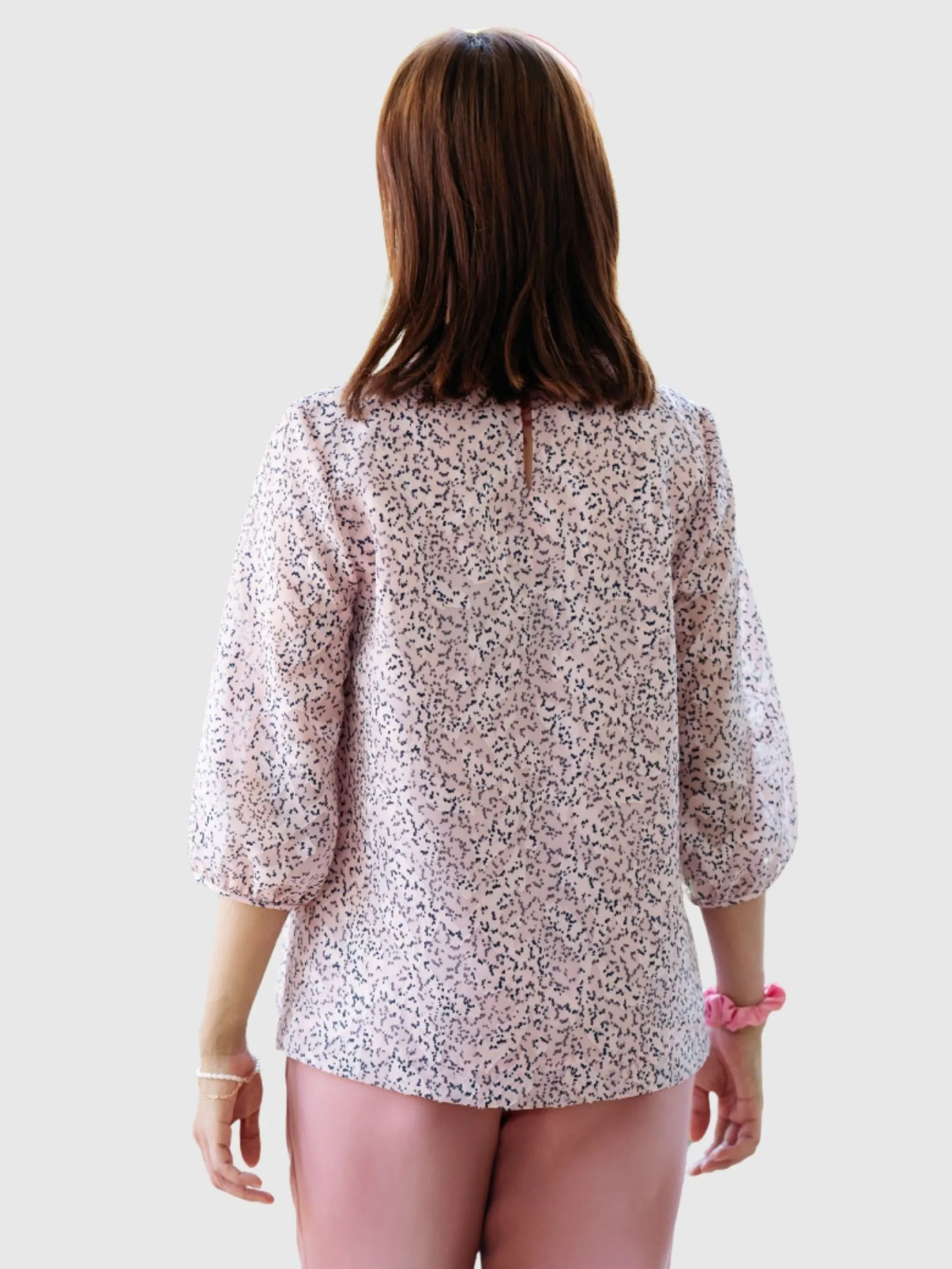 MIKIKO Women Blouse Long Sleeves Chiffon Uragiri Pink