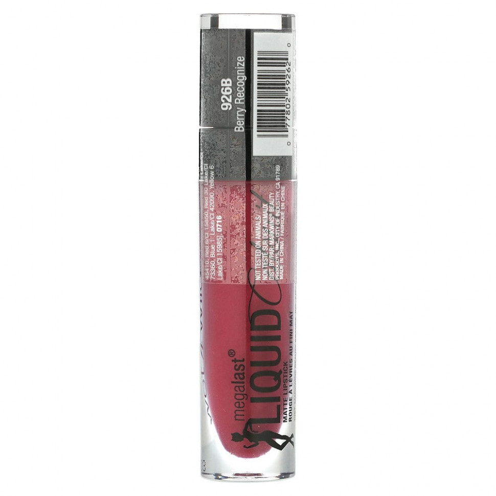 wet n wild, Матовая губная помада MegaLast Liquid Catsuit, Berry Recognize, 6 г (0,21 унции)