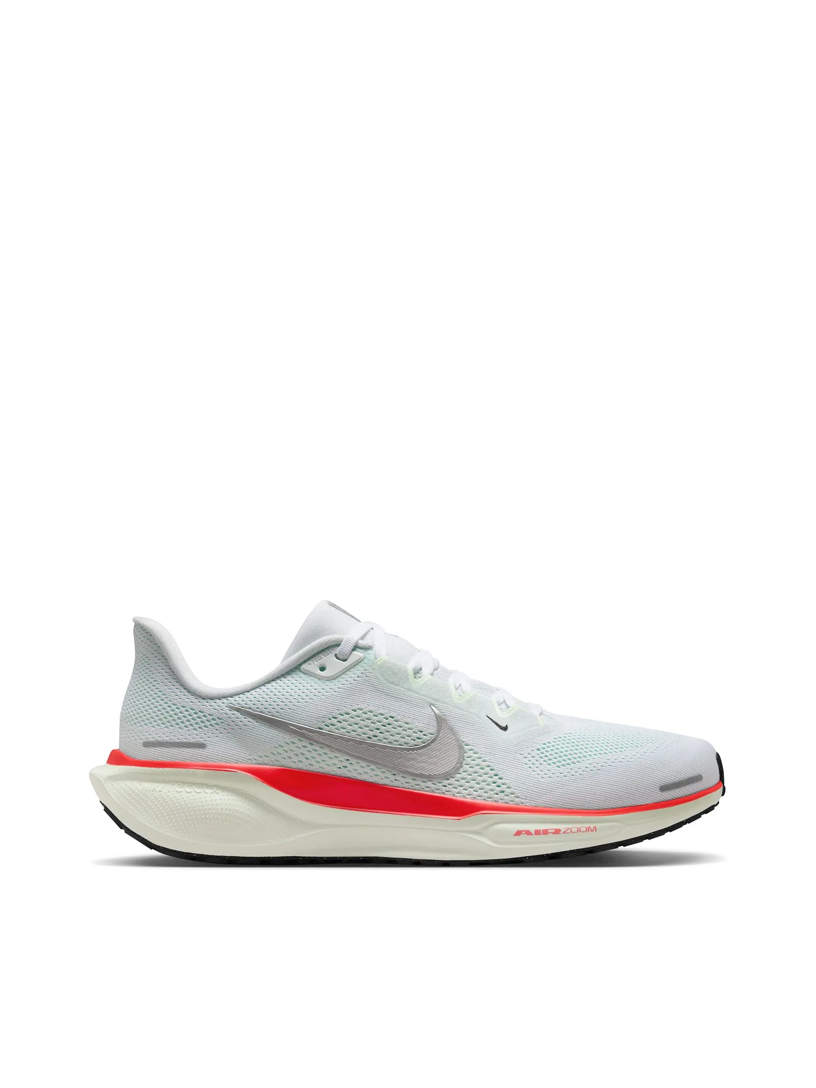 NIKE Men Running Shoes Pegasus 41 FD2722-115 White/Metallic Silver-Barely Green Size - 10 US
