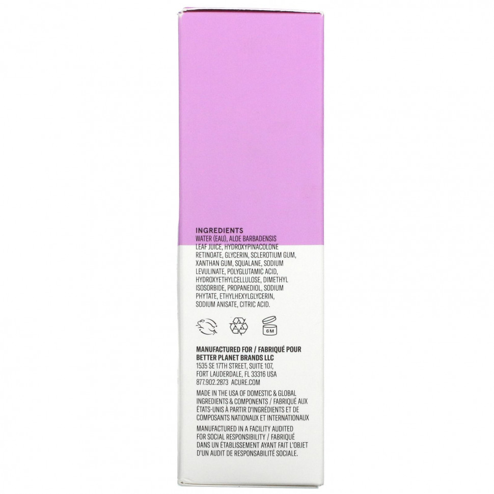 Acure, Radically Rejuvenating, омолаживающая ночная сыворотка с ретиноидами, 30 мл (1 жидк. унция)