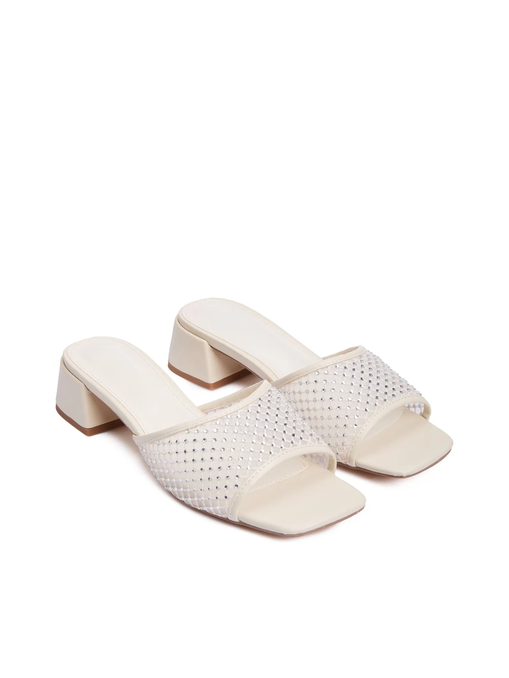 FOF Women High Heels With Diamond Mesh