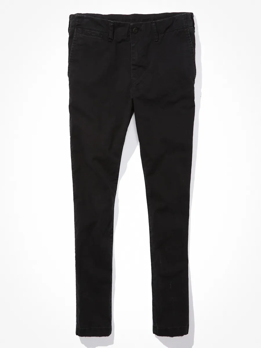 AMERICAN EAGLE MEN 4804 LIVED IN SKINNY KHAKI 001 BLACK