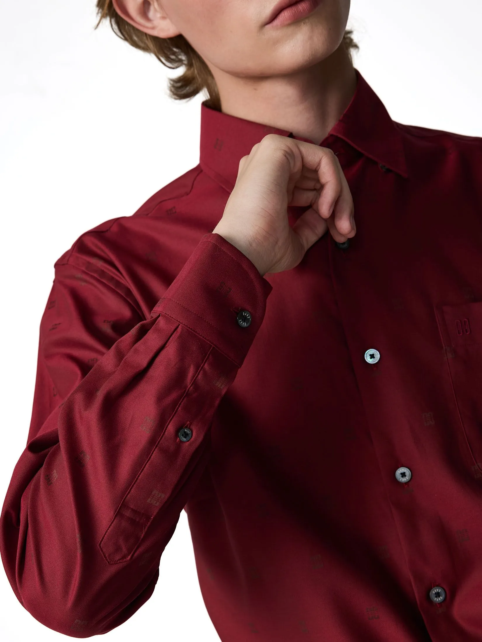 DAKS MEN Long Sleeve Shirt Smart Fit Red