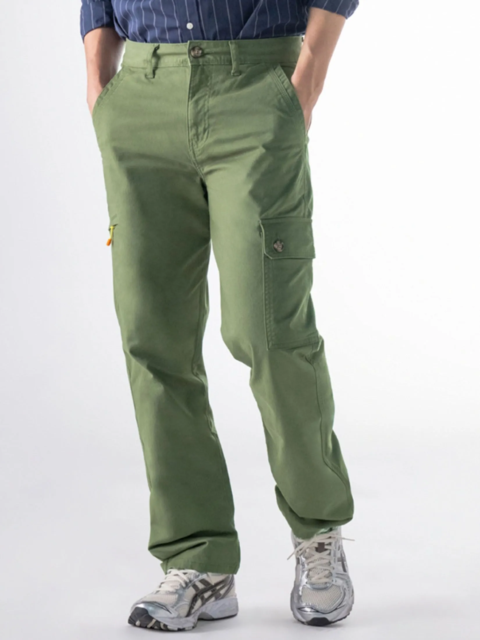 ERA-WON Men's Cargo trousers skinny crop fit Green